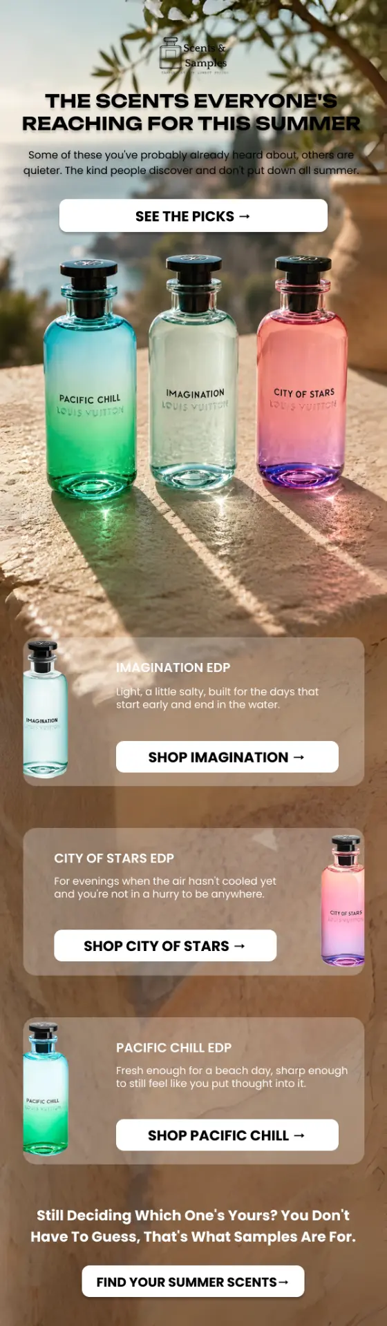 Summer fragrance email design