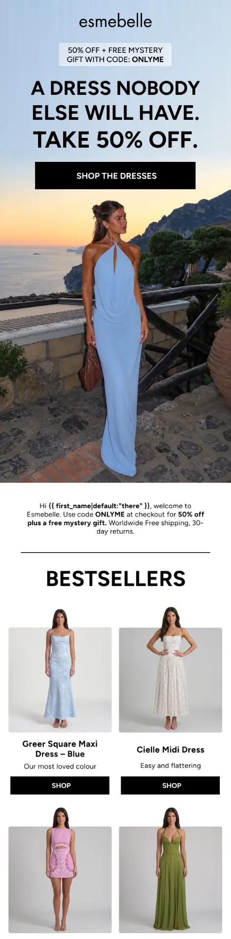 Blue fashion email design