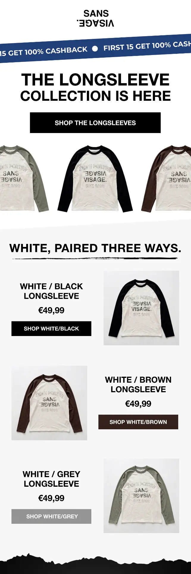 Longsleeve collection email design